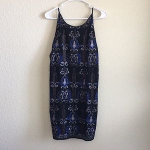 Francesca’s Sparkly Blue and Black Party Dress